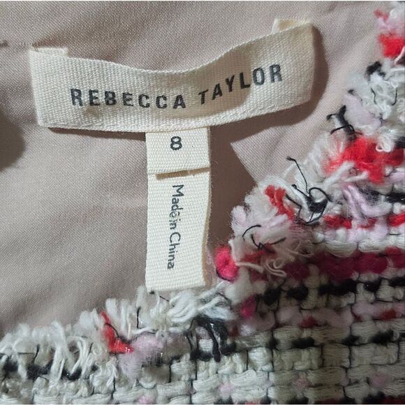 Rebecca Taylor Tweed Fringe Dress - Size 8 - Picture 10 of 11